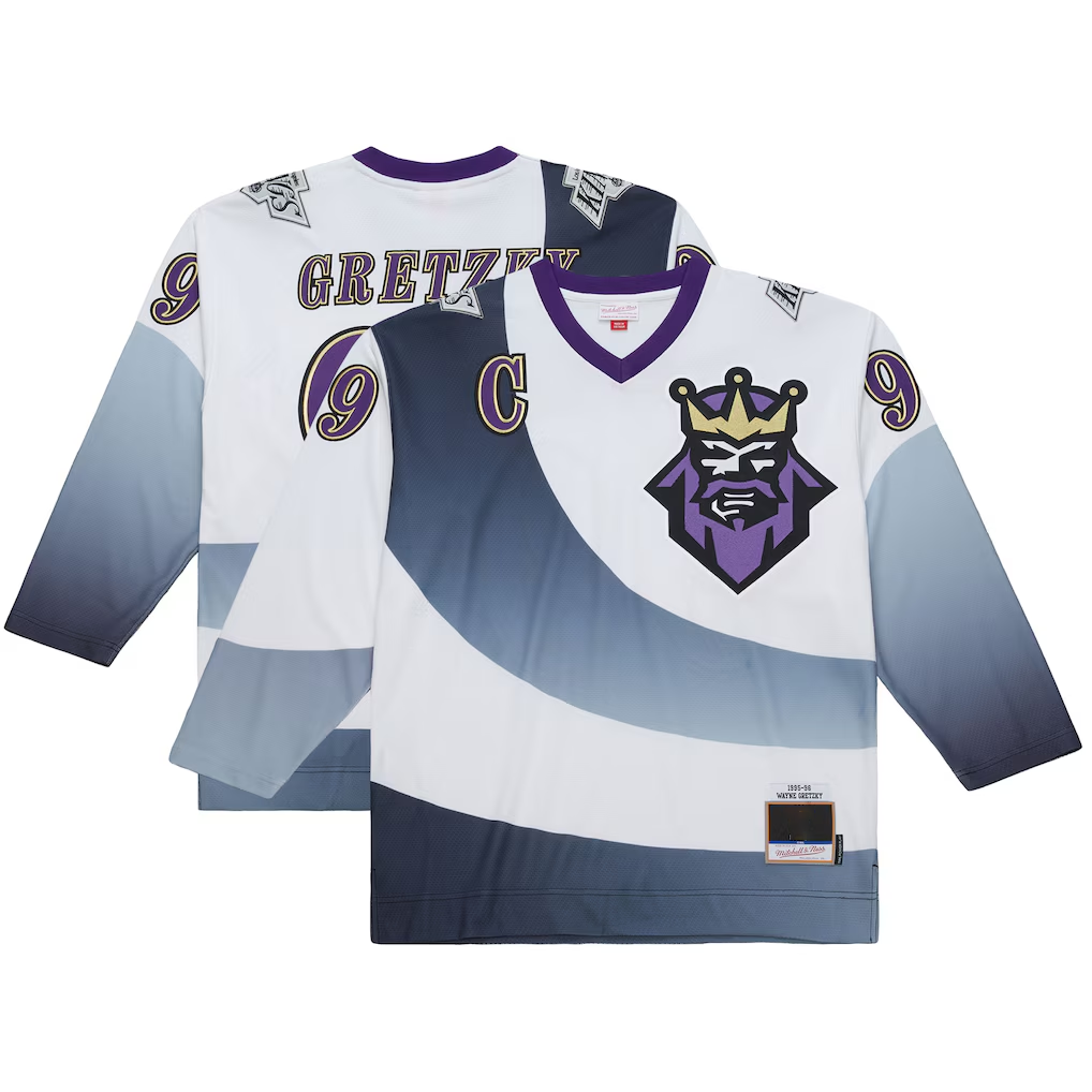 Fenge LA.Kings #99 Wayne Gretzky Mitchell & Ness White Big & Tall 1995-96 Blue Line 2.0 Jerseys