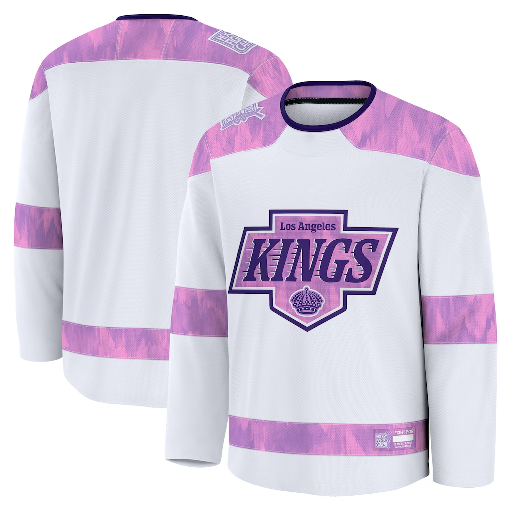 Fenge LA.Kings White 2024 Hockey Fights Cancer Practice Jerseys