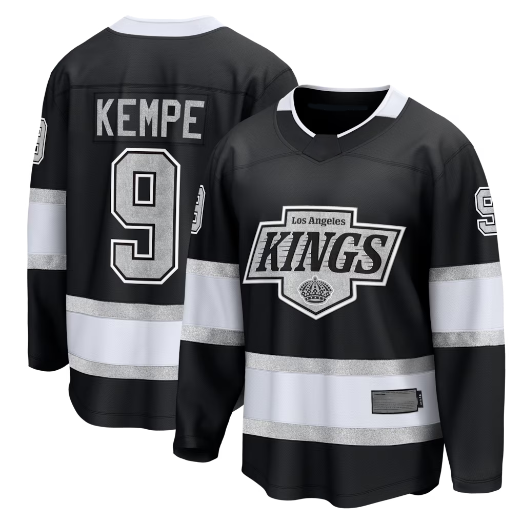 Fenge LA.Kings #9 Adrian Kempe Black Home Premier Breakaway Player Jerseys