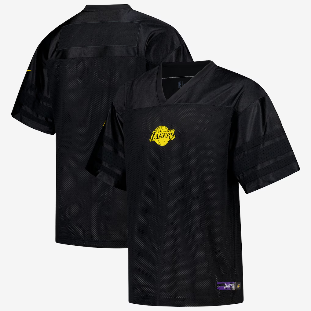 Fenge LA.Lakers Black Courtside Football Stitched Jerseys