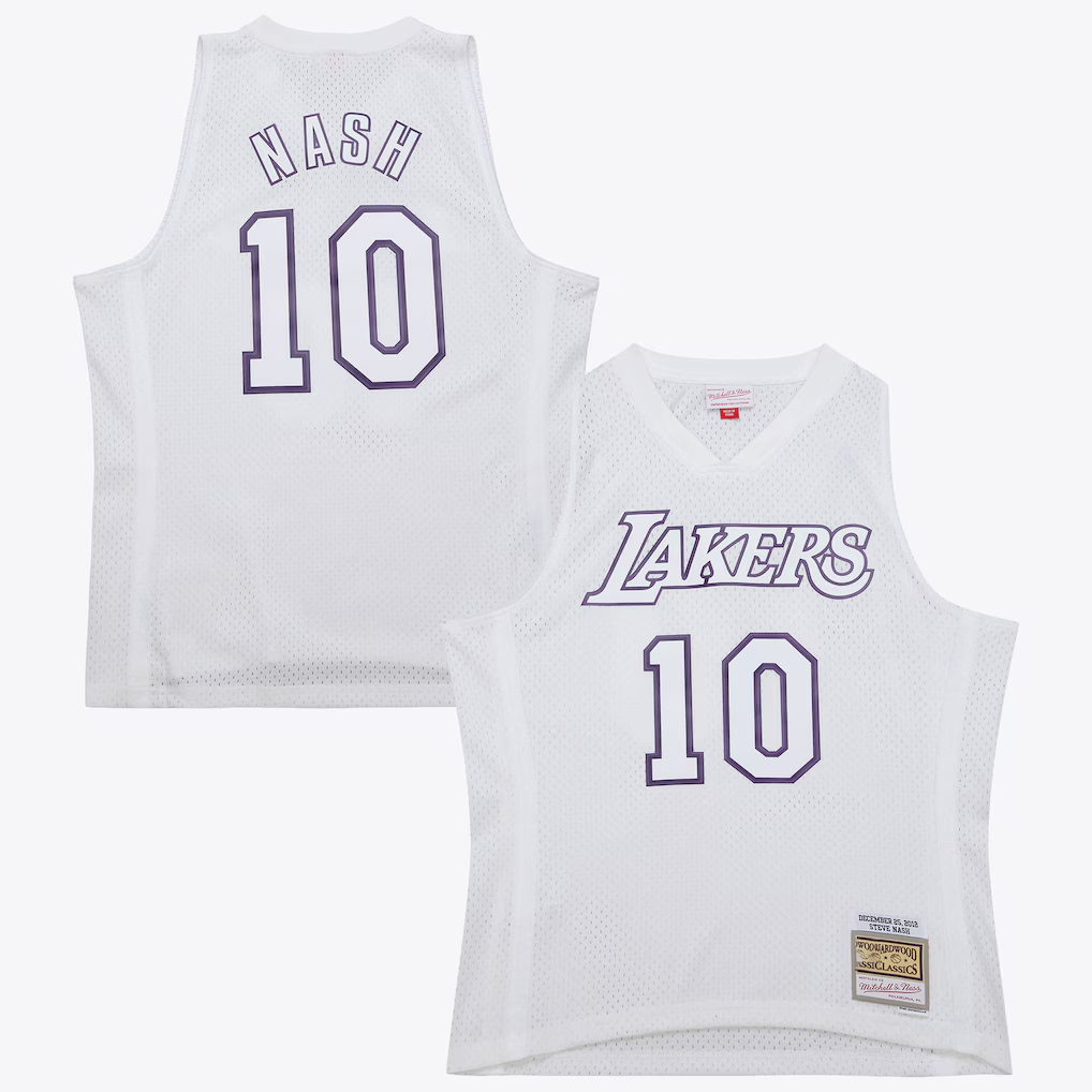 Fenge LA.Lakers #10 Steve Nash White Mitchell & Ness 2012 Day Authentic Stitched Jerseys