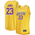 Fenge LA.Lakers #23 LeBron James Gold Big & Tall Fast Break Player Stitched Jerseys - Icon Edition