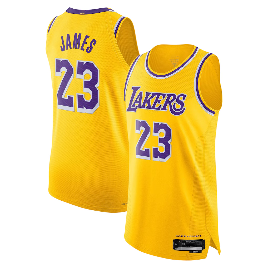 Fenge LA.Lakers #23 LeBron James Gold Icon Edition - Icon Edition Stitched Jerseys