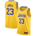 Fenge LA.Lakers #23 LeBron James Gold Swingman Stitched Jerseys - Icon Edition