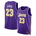 Fenge LA.Lakers #23 LeBron James Purple Swingman Stitched Jerseys - Statement Edition