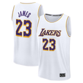 Fenge LA.Lakers #23 LeBron James White Fast Break Replica Player Stitched Jerseys - Association Edition