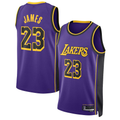 Fenge LA.Lakers #23 Lebron James Statement Edition Swingman Stitched Jerseys