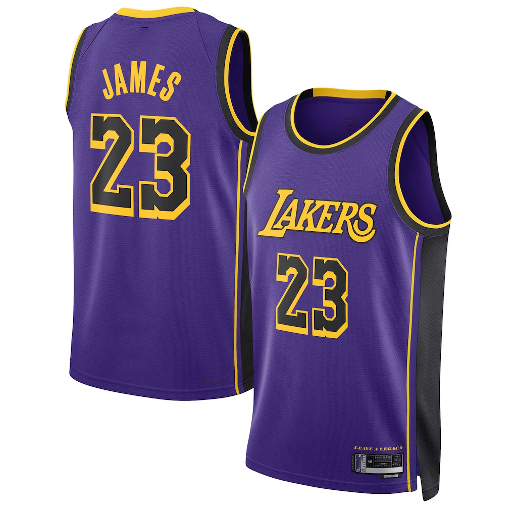 Fenge LA.Lakers #23 Lebron James Statement Edition Swingman Stitched Jerseys