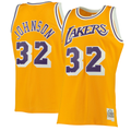 Fenge LA.Lakers #32 Magic Johnson Mitchell & Ness Gold 1984-1985 Hardwood Classics Authentic Jerseys
