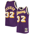 Fenge LA.Lakers #32 Magic Johnson Mitchell & Ness Purple 1984-1985 Hardwood Classics Authentic Jerseys