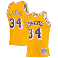 Fenge LA.Lakers #34 Shaquille O'Neal Mitchell & Ness Gold 199697 Hardwood Classics Swingman Jerseys