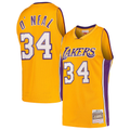 Fenge LA.Lakers #34 Shaquille O'Neal Mitchell & Ness Gold Hardwood Classics Swingman Jerseys