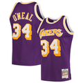 Fenge LA.Lakers #34 Shaquille O'Neal Mitchell & Ness Purple Hardwood Classics Swingman Jerseys