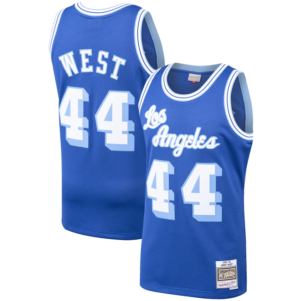 Fenge LA.Lakers #44 Jerry West Mitchell & Ness Royal Hardwood Classics Swingman Stitched Jerseys