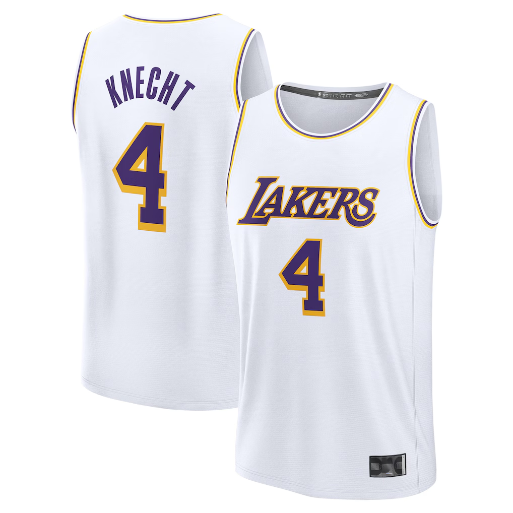 Fenge LA.Lakers #4 Dalton Knecht White Fast Break Replica Player Stitched Jerseys - Association Edition