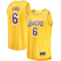 Fenge LA.Lakers #6 LeBron James Gold 2021-2022 Fast Break Replica Stitched Jerseys - Icon Edition