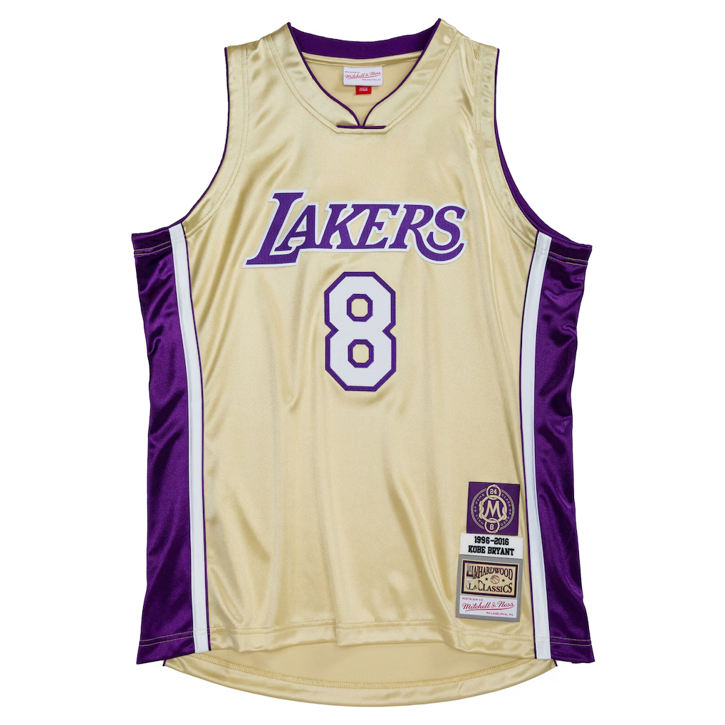 Fenge LA.Lakers #8 Kobe Bryant Mitchell & Ness Gold Hall of Fame Class of 2020 #8 Authentic Stitched Jerseys