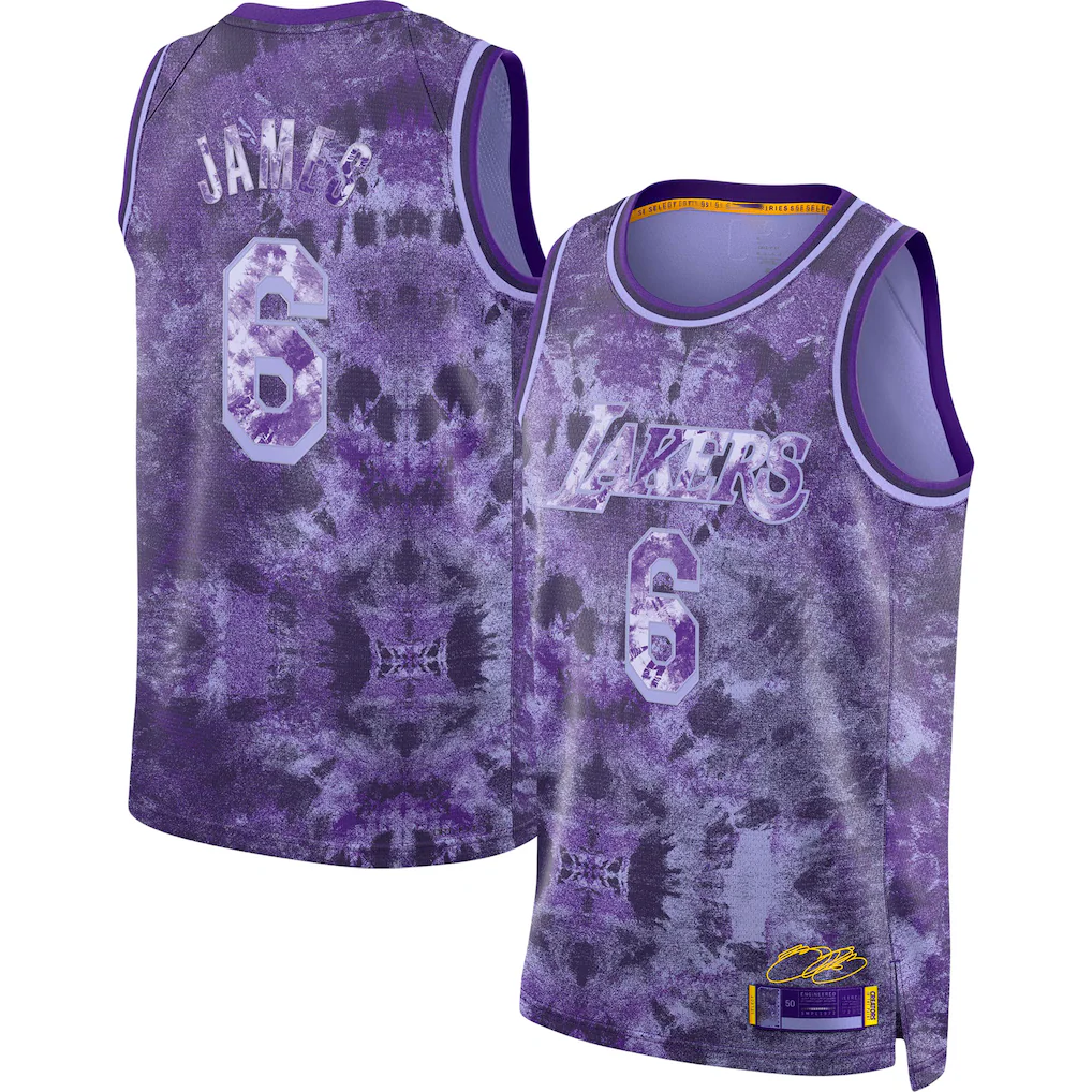 Fenge LA.Lakers #8 LeBron James Purple Select Series Swingman Stitched Jerseys