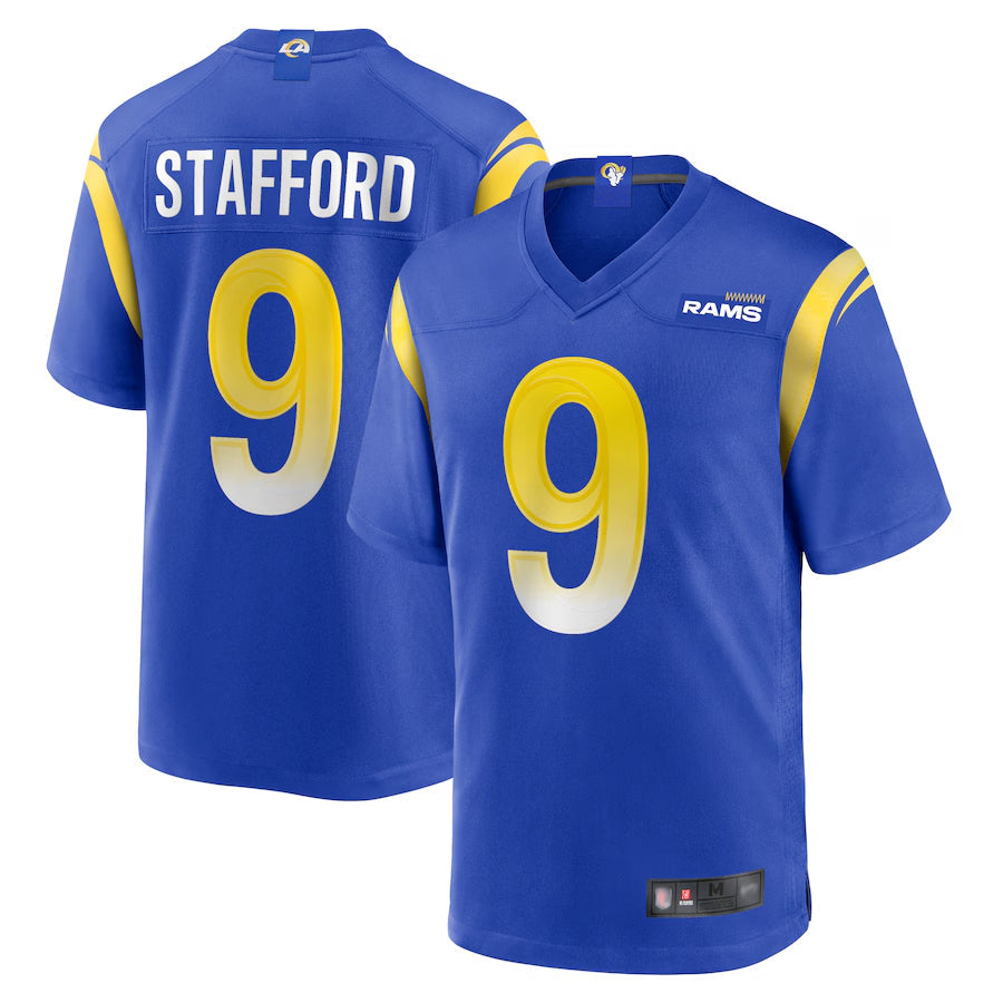 Fenge LA.Rams Home Game Football Jerseys - Royal - #9 Matthew Stafford Player Stitched Jerseys