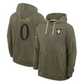 Fenge LA.Rams #0 Byron Young Player Olive Salute to Service Pullover Hoodies Limited Stitched Jerseys