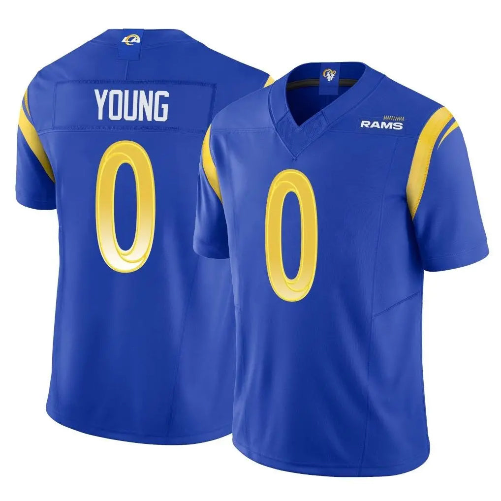 Fenge LA.Rams #0 Byron Young Player Royal Limited Vapor F.U.S.E. Home Game Stitched Jerseys
