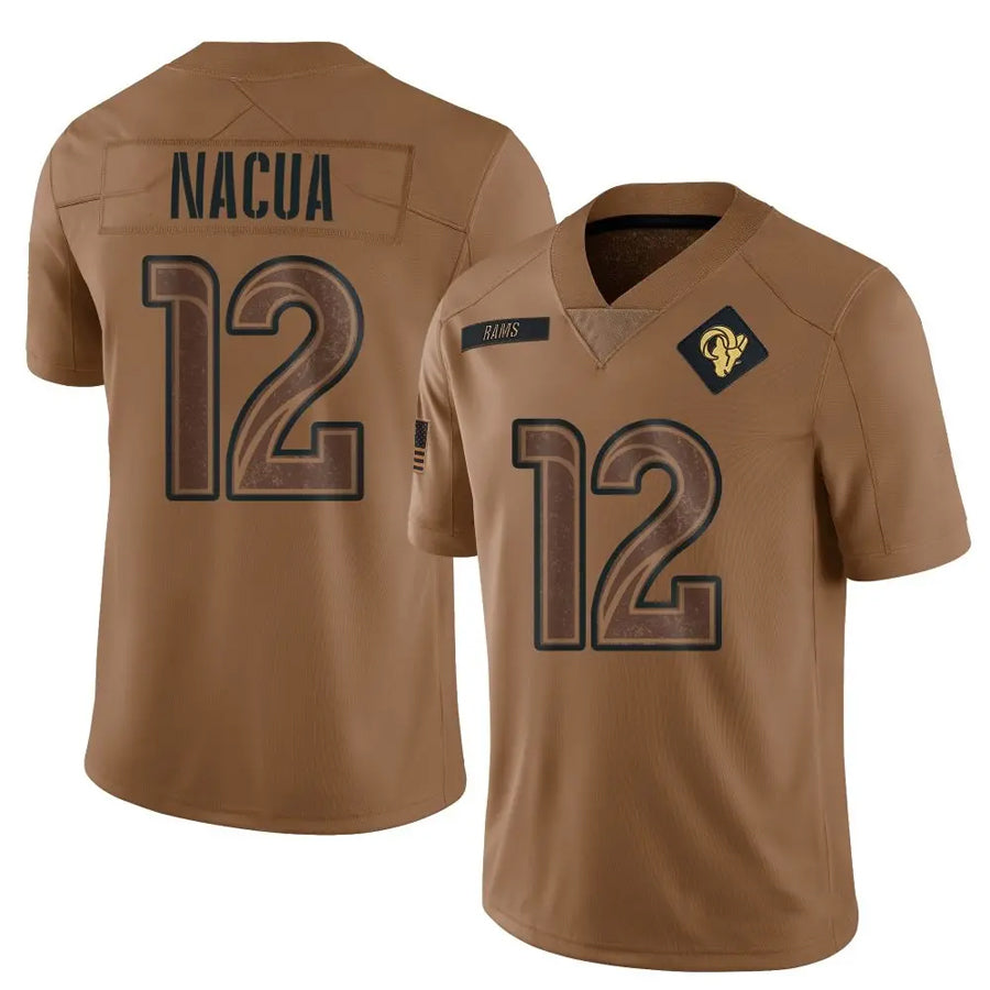 Fenge LA.Rams #12 Puka Nacua Player Limited Brown Salute To Service Stitched Jerseys