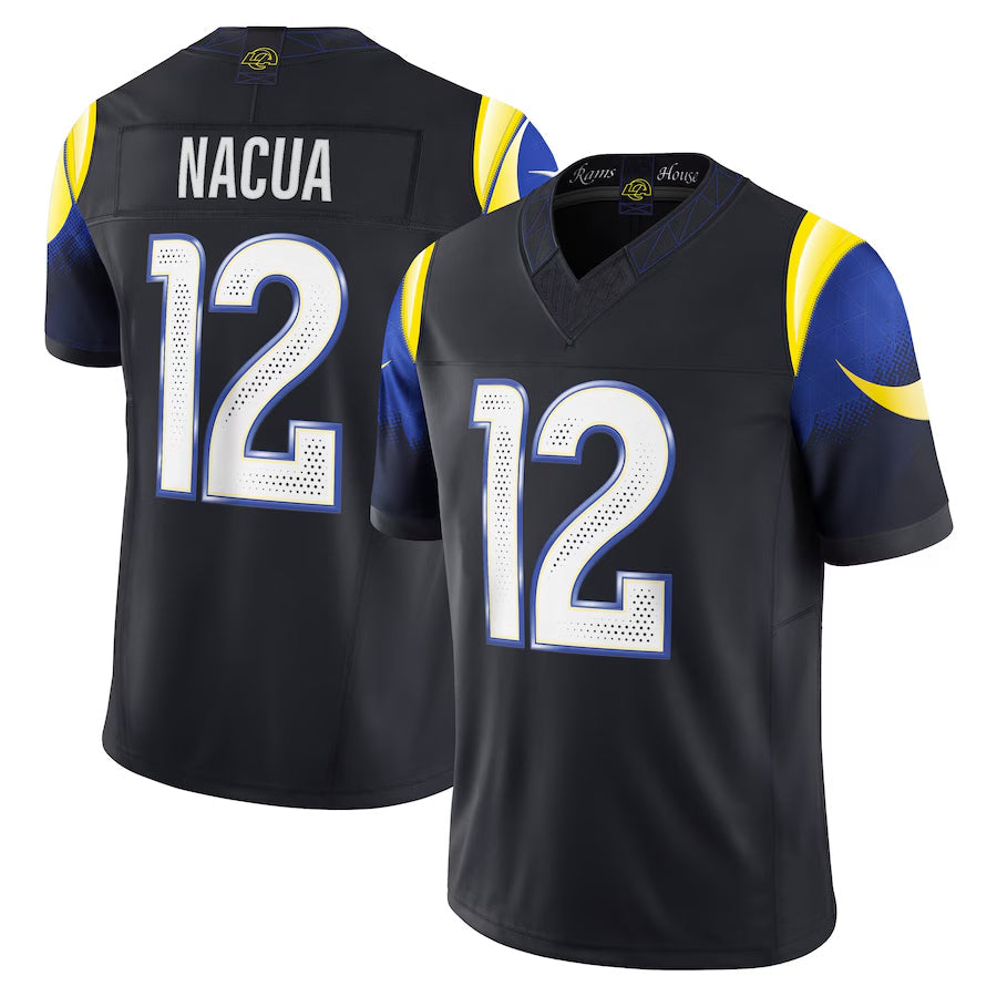 Fenge LA.Rams #12 Puka Nacua Player Midnight Blue Rivalries Collection Vapor Limited Stitched Jerseys