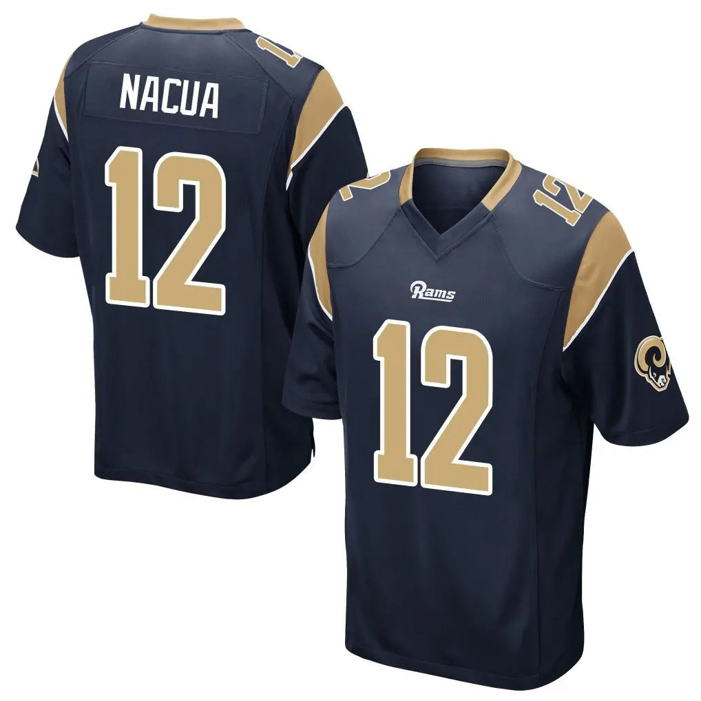 Fenge LA.Rams #12 Puka Nacua Player Navy Home Game Stitched Jerseys