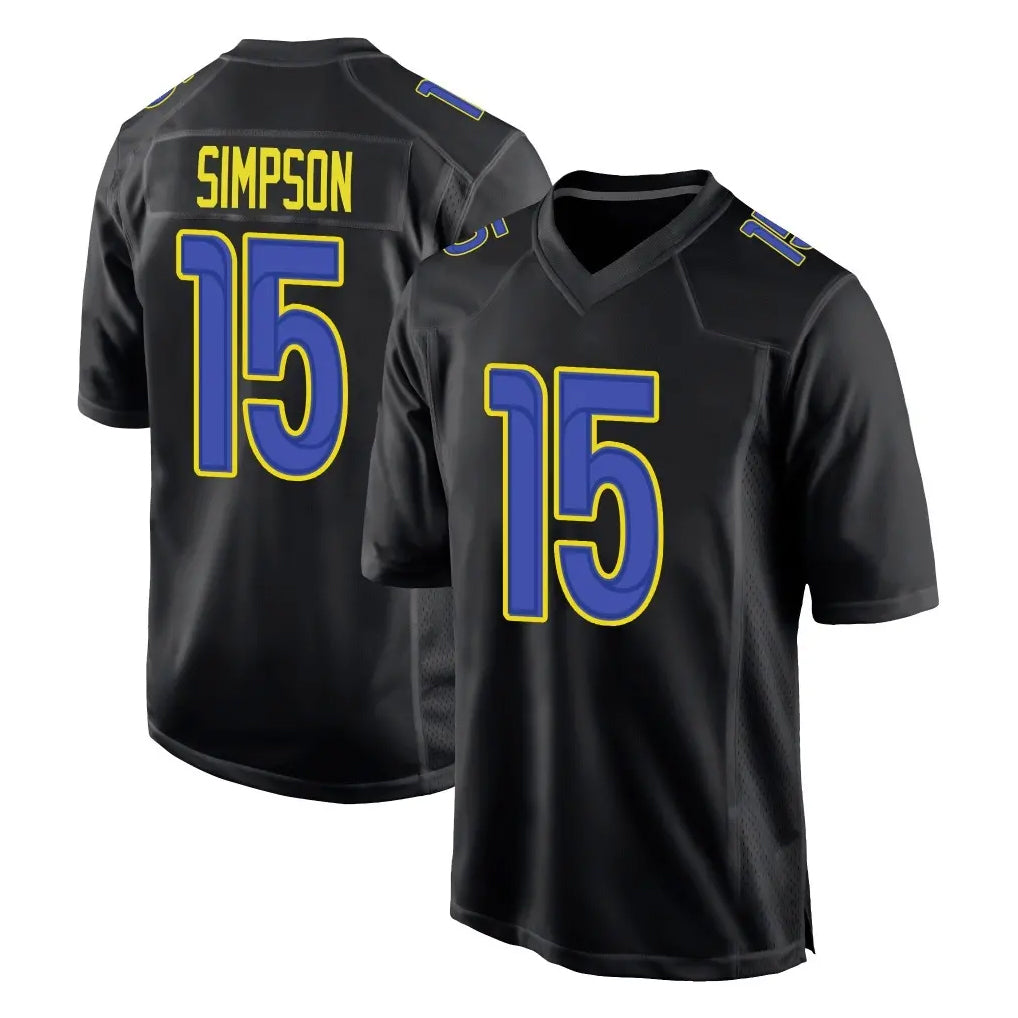 Fenge LA.Rams #15 Ty Simpson Player Black Fashion Limited Home Game Stitched Jerseys