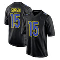 Fenge LA.Rams #15 Ty Simpson Player Black Fashion Limited Home Game Stitched Jerseys