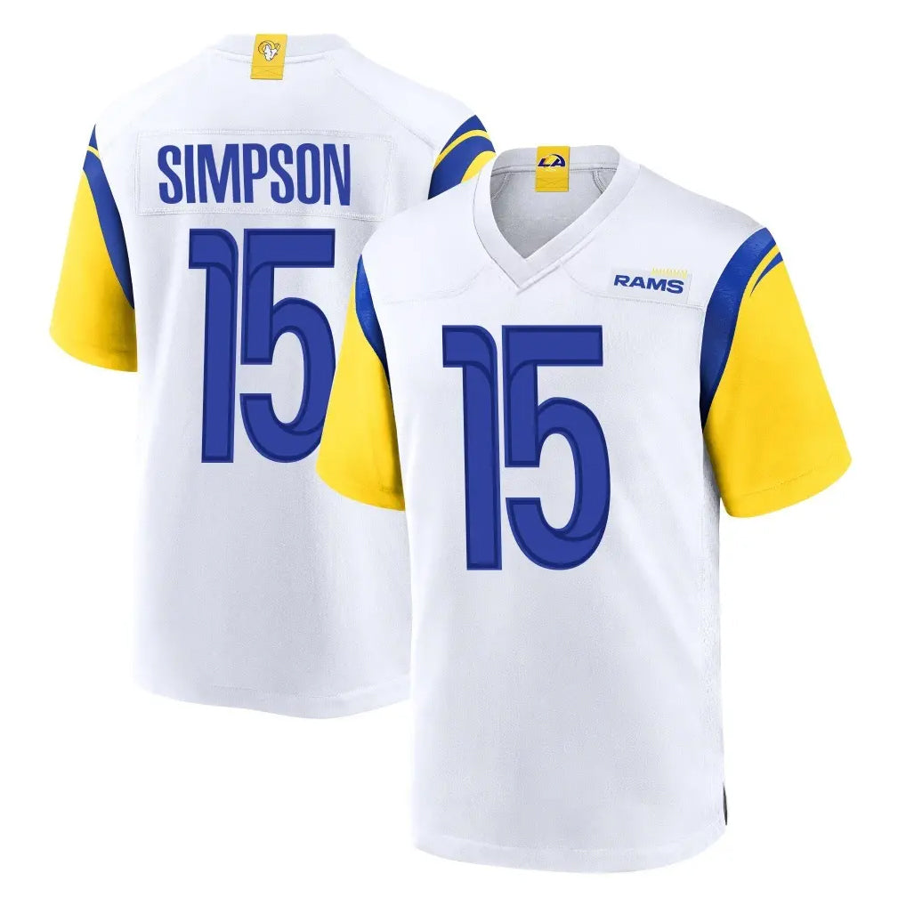 Fenge LA.Rams #15 Ty Simpson Player White Home Game Stitched Jerseys
