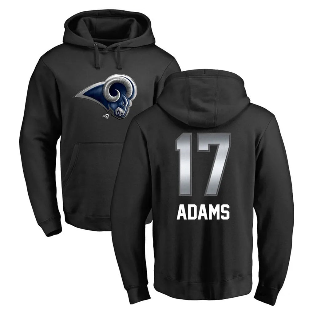 Fenge LA.Rams #17 Davante Adams Player Black Pullover Hoodie Limited Game Stitched Jerseys