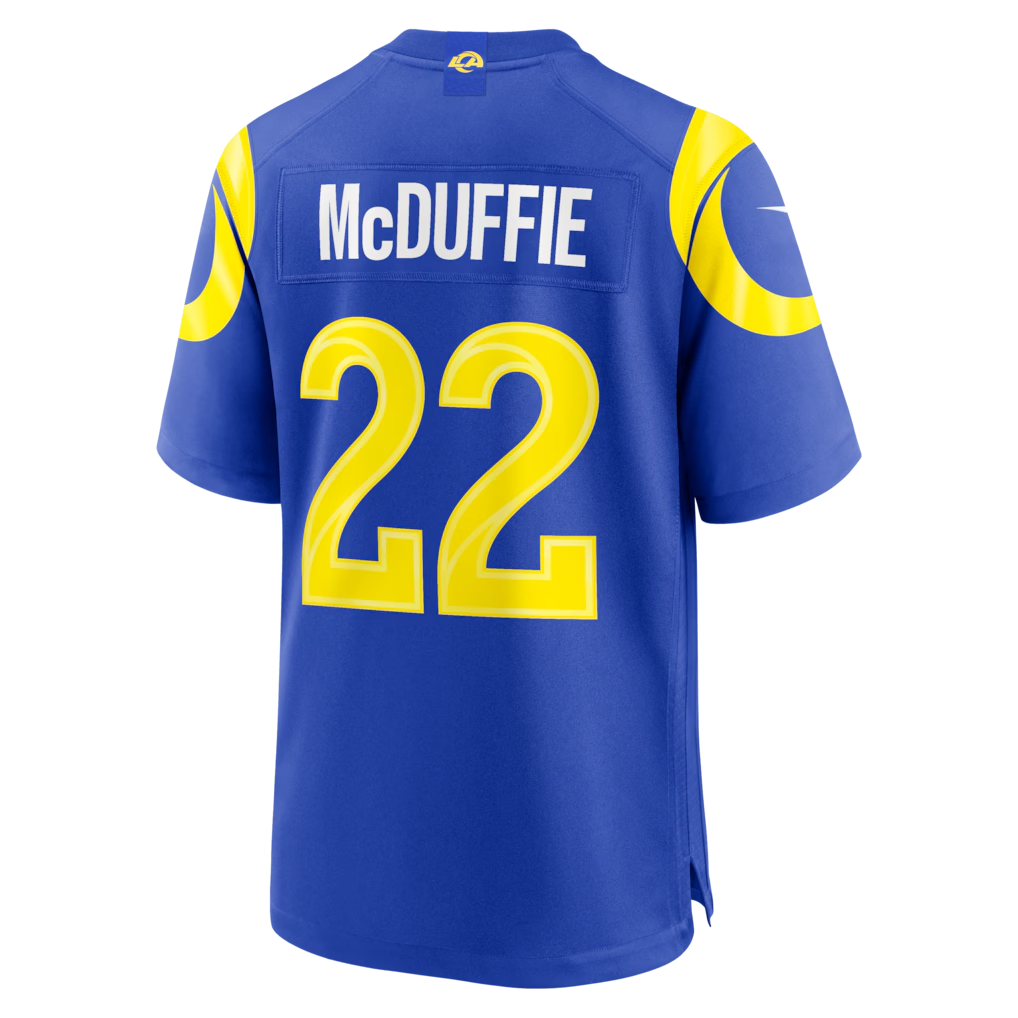 Fenge LA.Rams #22 Trent McDuffie Royal Team Game Player Stitched Jerseys