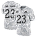 Fenge LA.Rams #23 Kyren Williams Player Arctic Camo Salute to Service Limited Stitched Jerseys