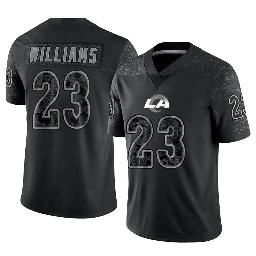Fenge LA.Rams #23 Kyren Williams Player Black RFLCTV Limited Stitched Jerseys