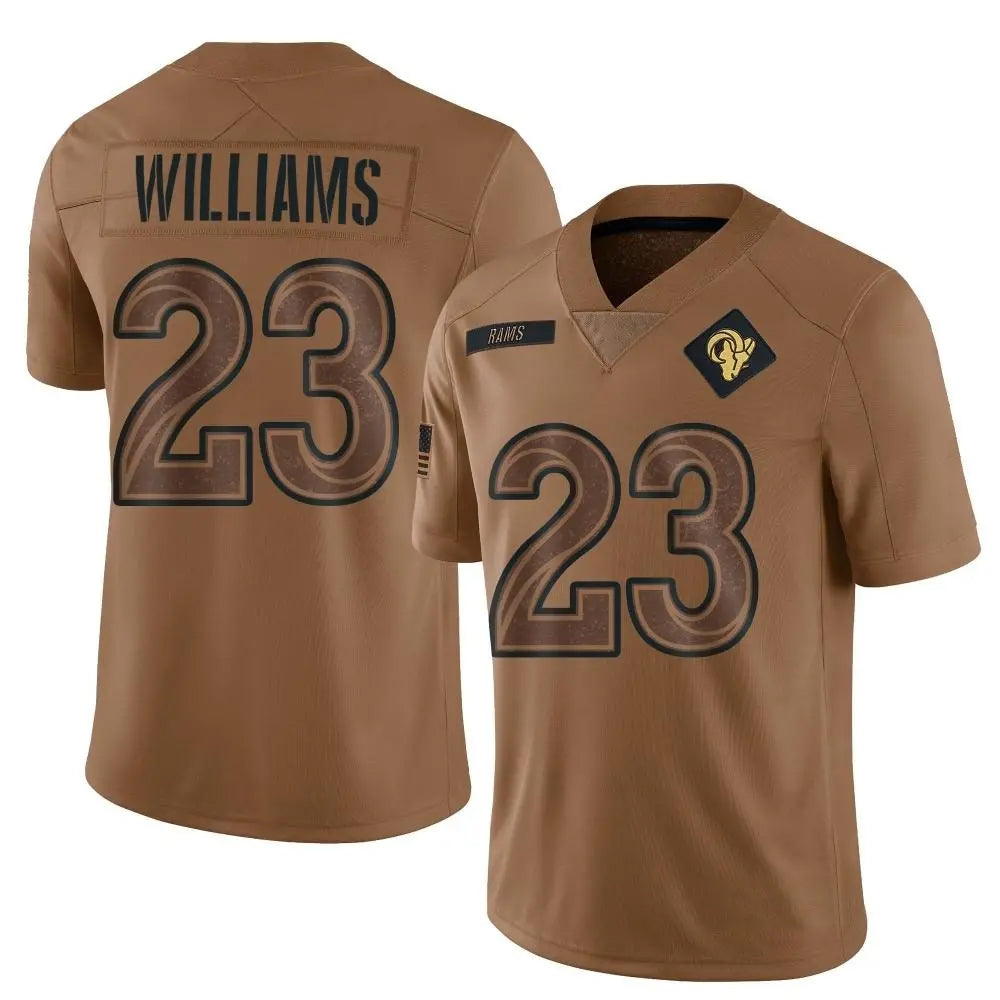 Fenge LA.Rams #23 Kyren Williams Player Limited Brown Salute To Service Stitched Jerseys