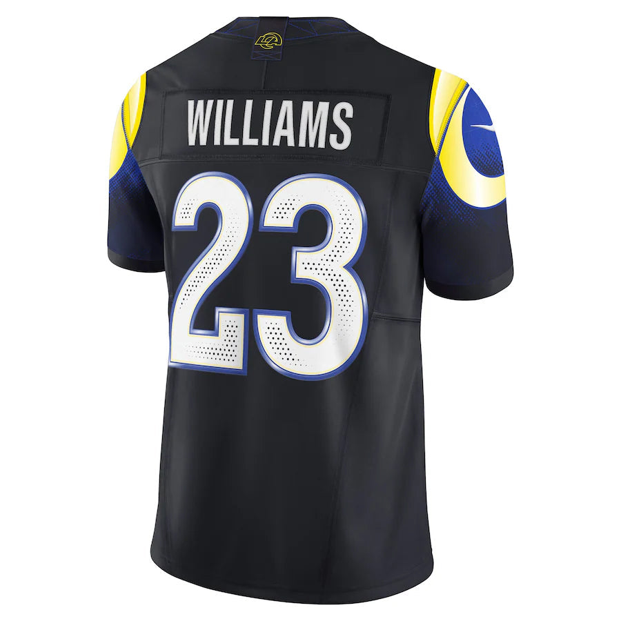Fenge LA.Rams #23 Kyren Williams Player Midnight Blue Rivalries Collection Vapor Limited Stitched Jerseys