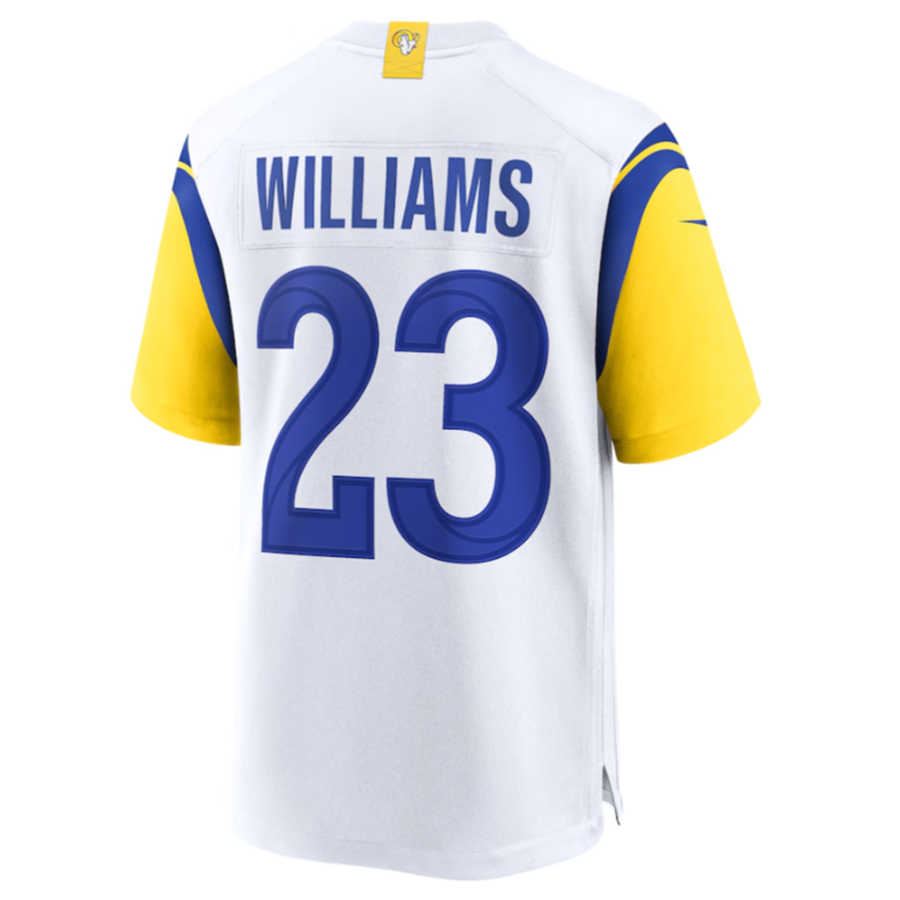 Fenge LA.Rams #23 Kyren Williams White Game Jersey American Stitched Jersey