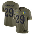 Fenge LA.Rams #29 Eric Dickerson Player Salute To Service Olive Football Jerseys