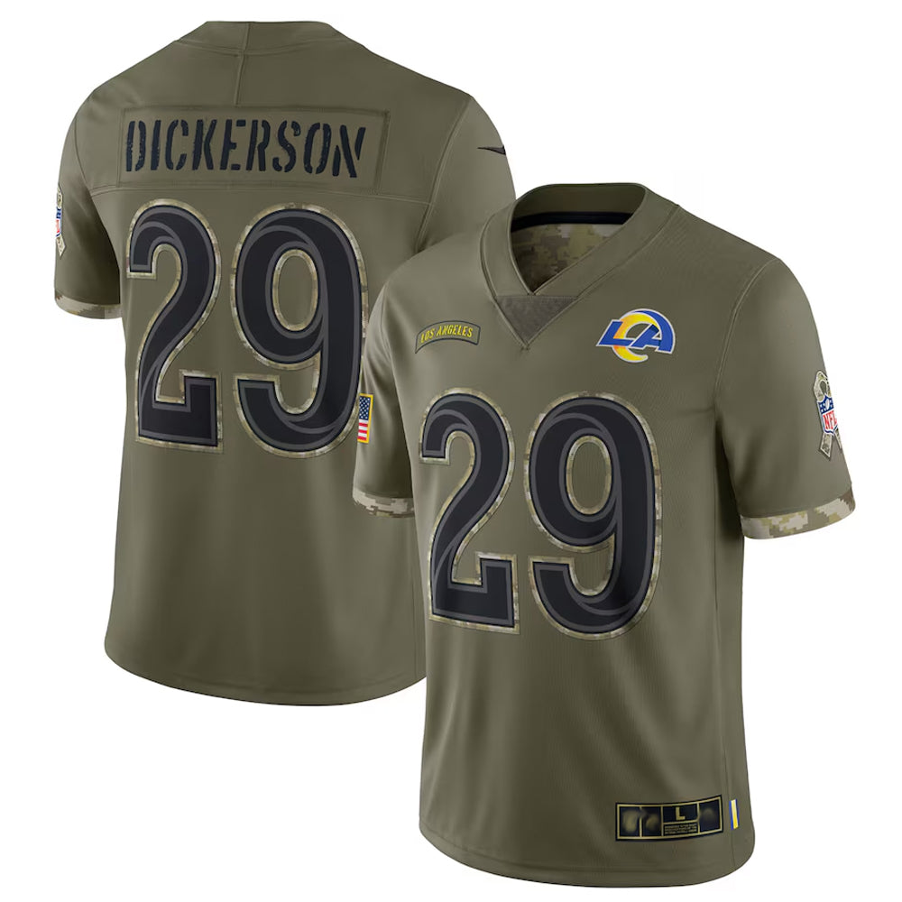 Fenge LA.Rams #29 Eric Dickerson Player Salute To Service Olive Football Jerseys
