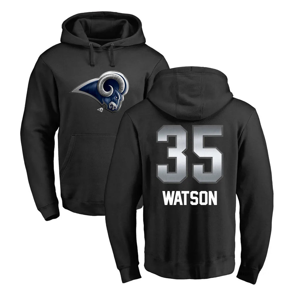 Fenge LA.Rams #35 Jaylen Watson Player Black Pullover Hoodie Limited Game Stitched Jerseys