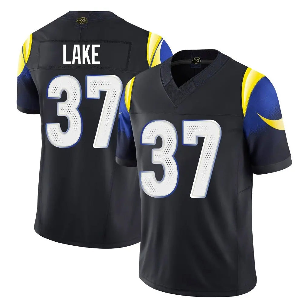 Fenge LA.Rams #37 Quentin Lake Player Black Midnight Rivalries Collection Limited Home Game Stitched Jerseys
