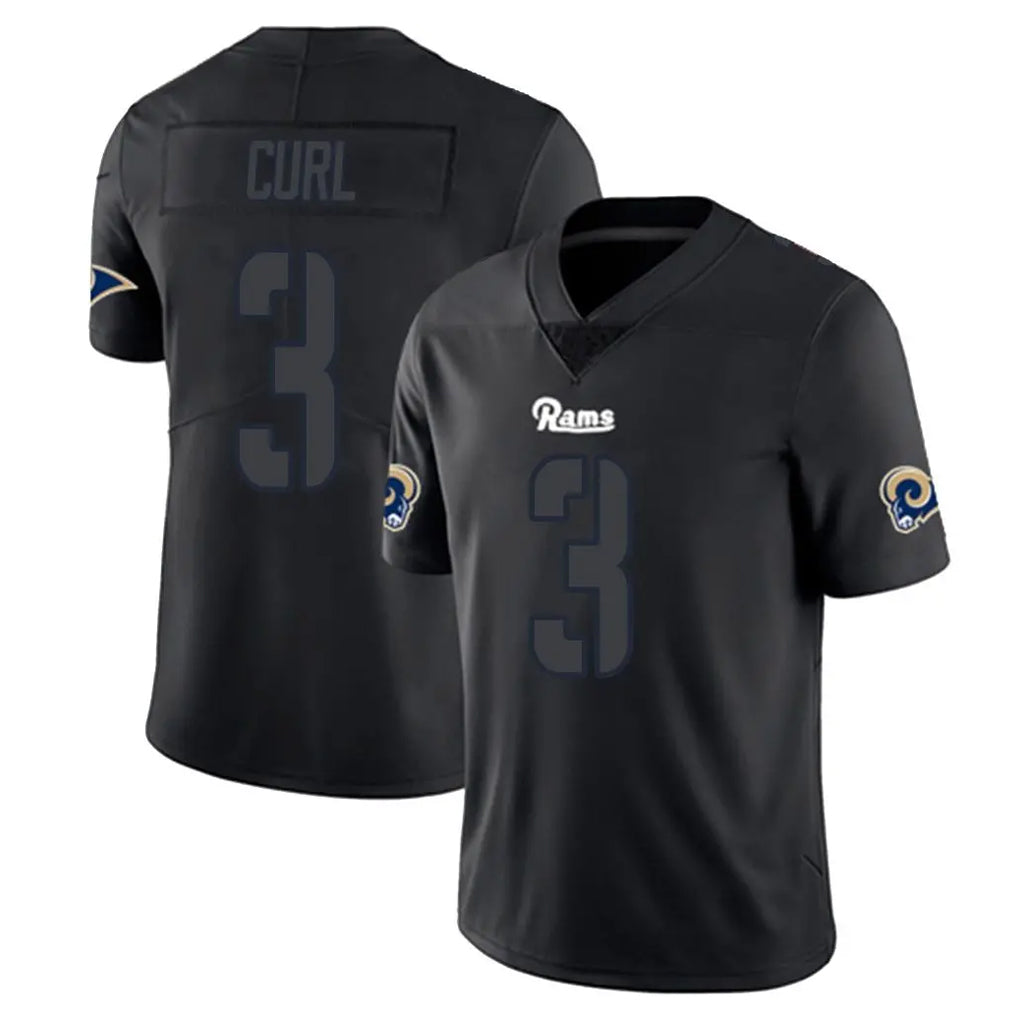 Fenge LA.Rams #3 Kam Curl Player Black Impact Limited Home Game Stitched Jerseys