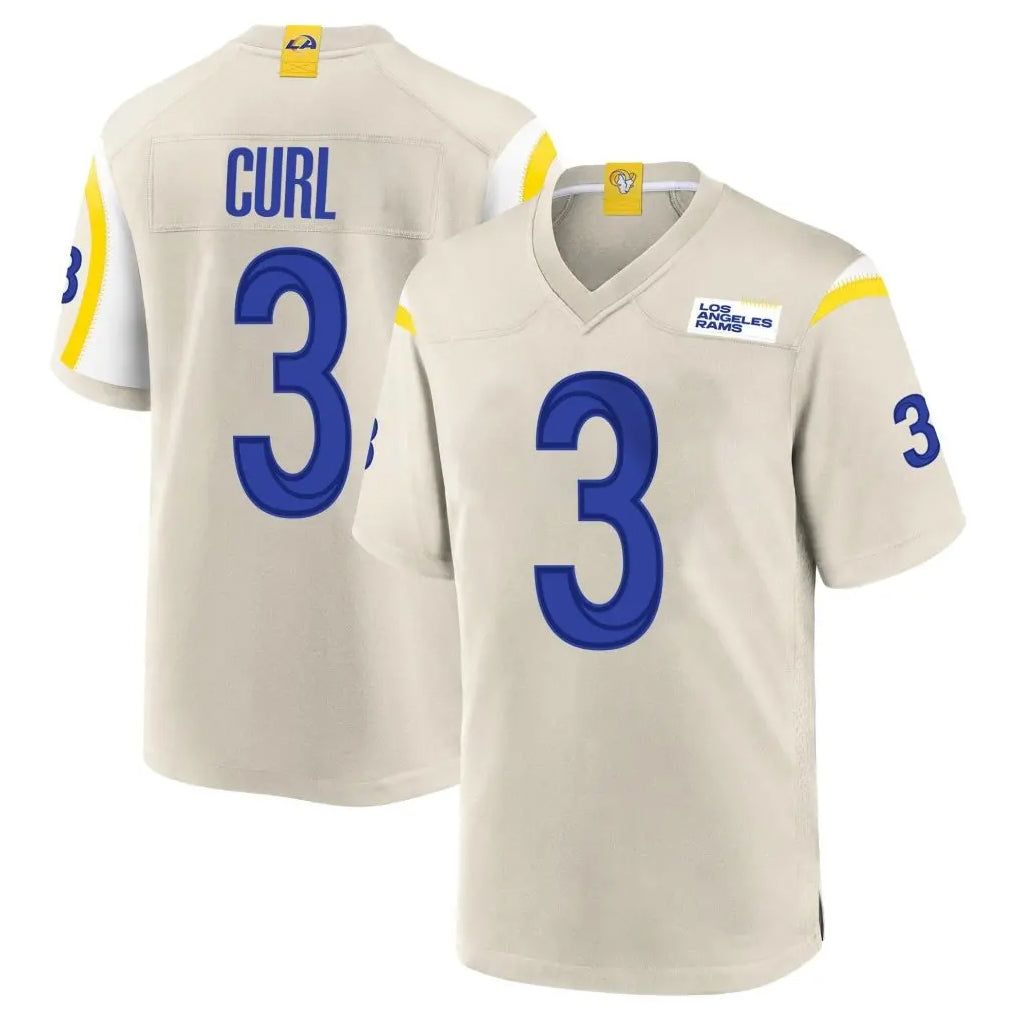 Fenge LA.Rams #3 Kam Curl Player Bone Home Game Stitched Jerseys