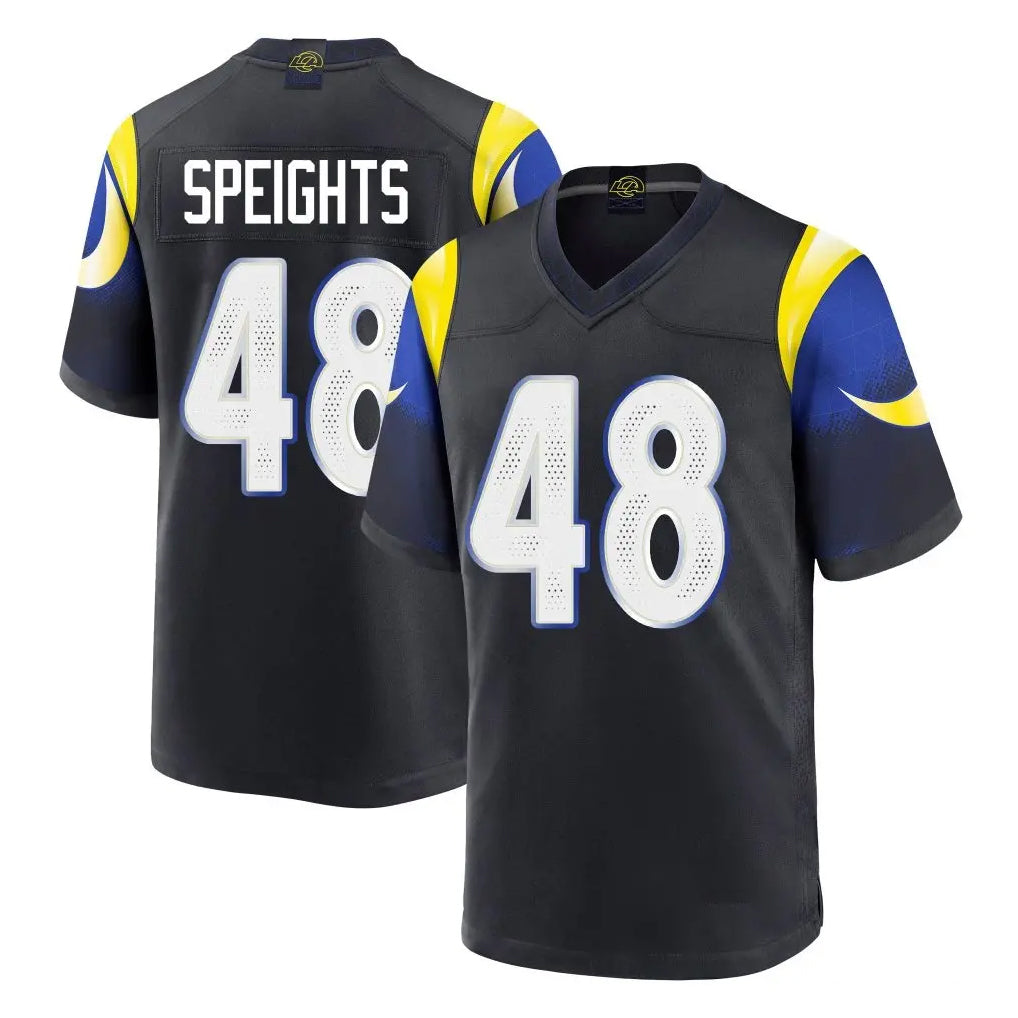 Fenge LA.Rams #48 Omar Speights Player Black Midnight Rivalries Collection Home Game Stitched Jerseys