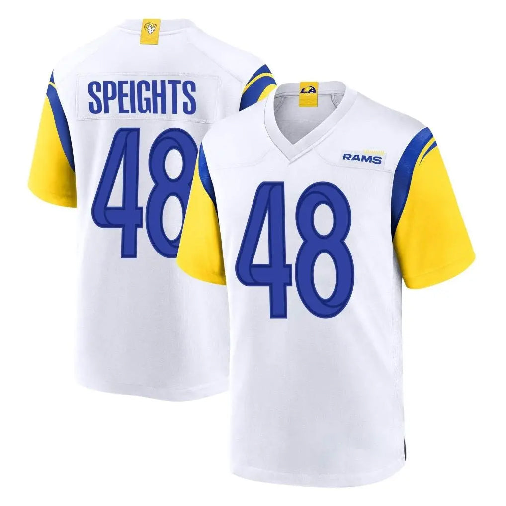 Fenge LA.Rams #48 Omar Speights Player White Home Game Stitched Jerseys
