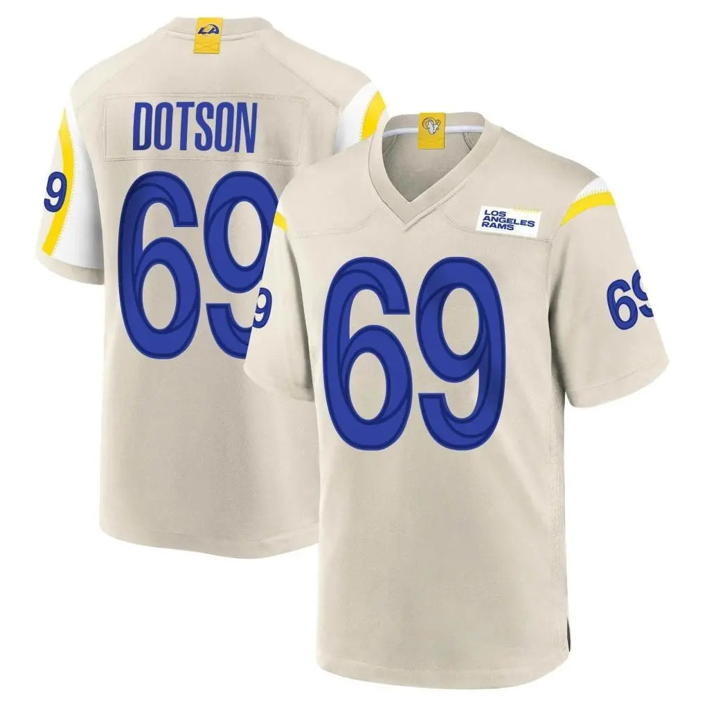 Fenge LA.Rams #69 Kevin Dotson Player Bone Home Game Stitched Jerseys