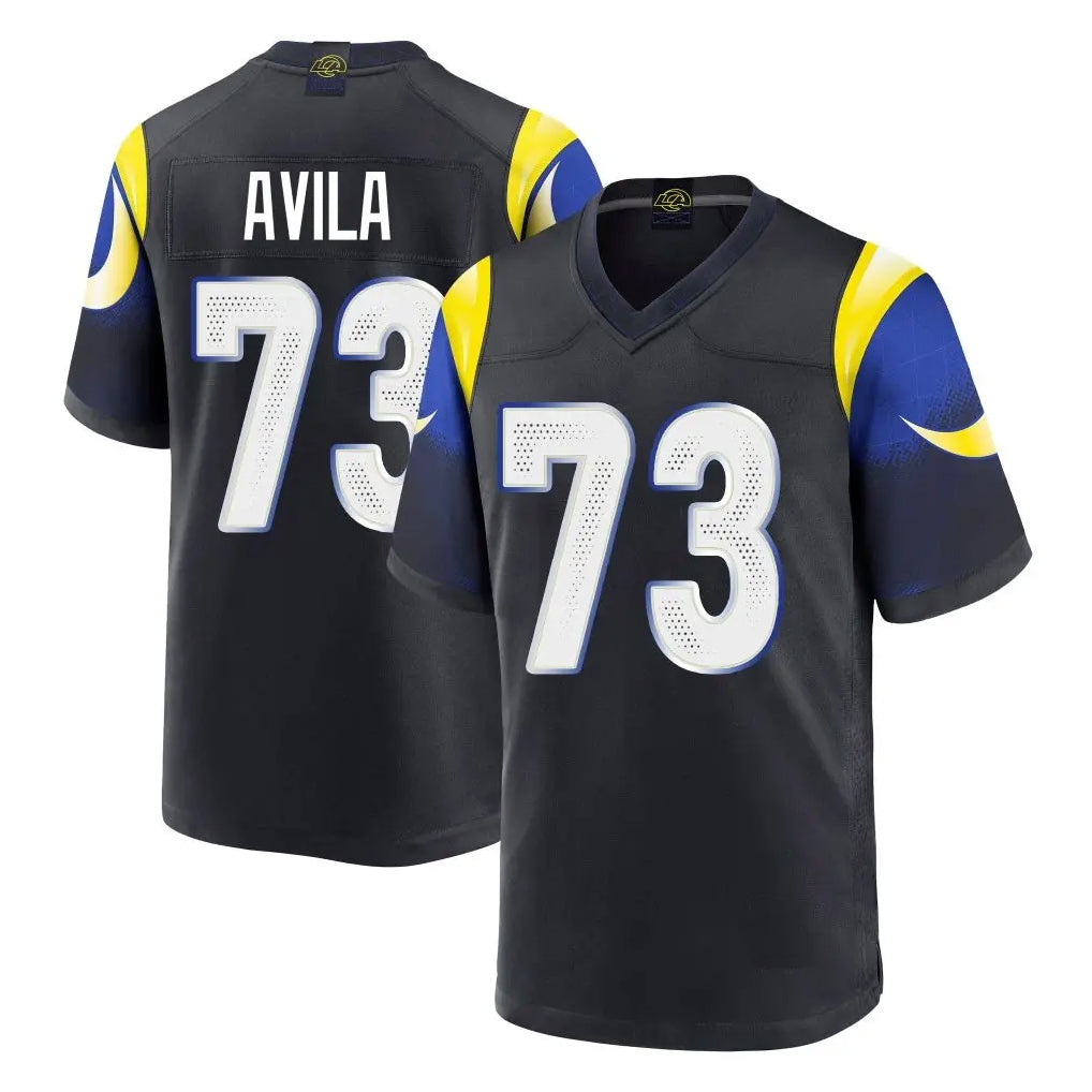 Fenge LA.Rams #73 Steve Avila Player Black Midnight Rivalries Collection Home Game Stitched Jerseys