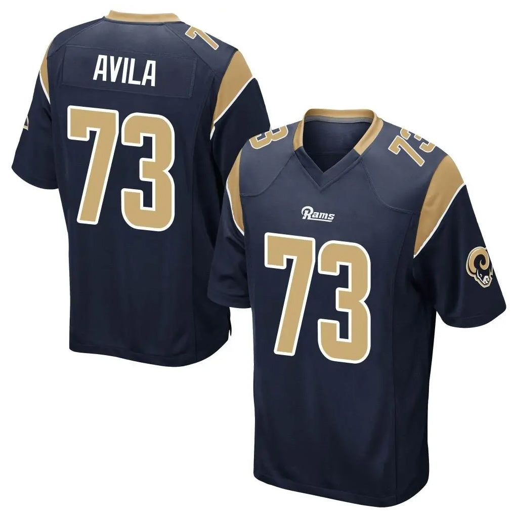 Fenge LA.Rams #73 Steve Avila Player Navy Home Game Stitched Jerseys