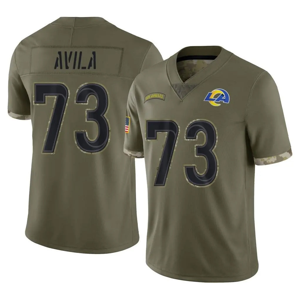 Fenge LA.Rams #73 Steve Avila Player Olive Salute To Service Limited Stitched Jerseys